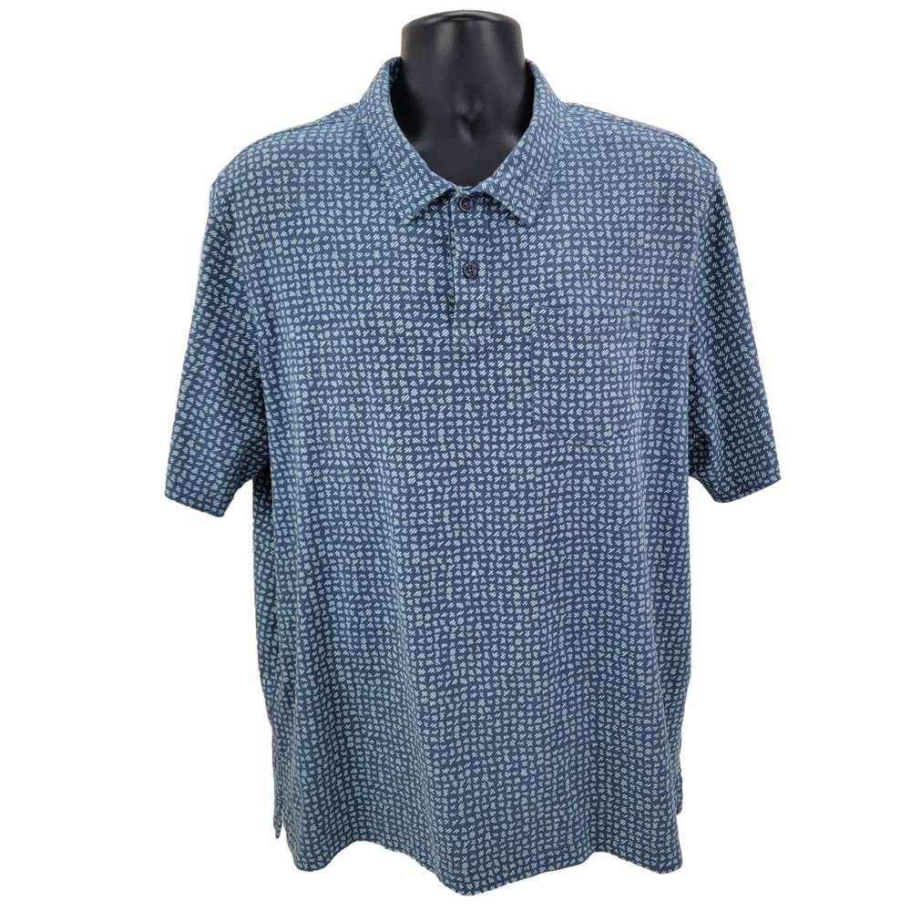 L.L.Bean Slightly Fitted Polo Shirt Mens Size XL‎ Blue Chest Pocket Short Sleeve